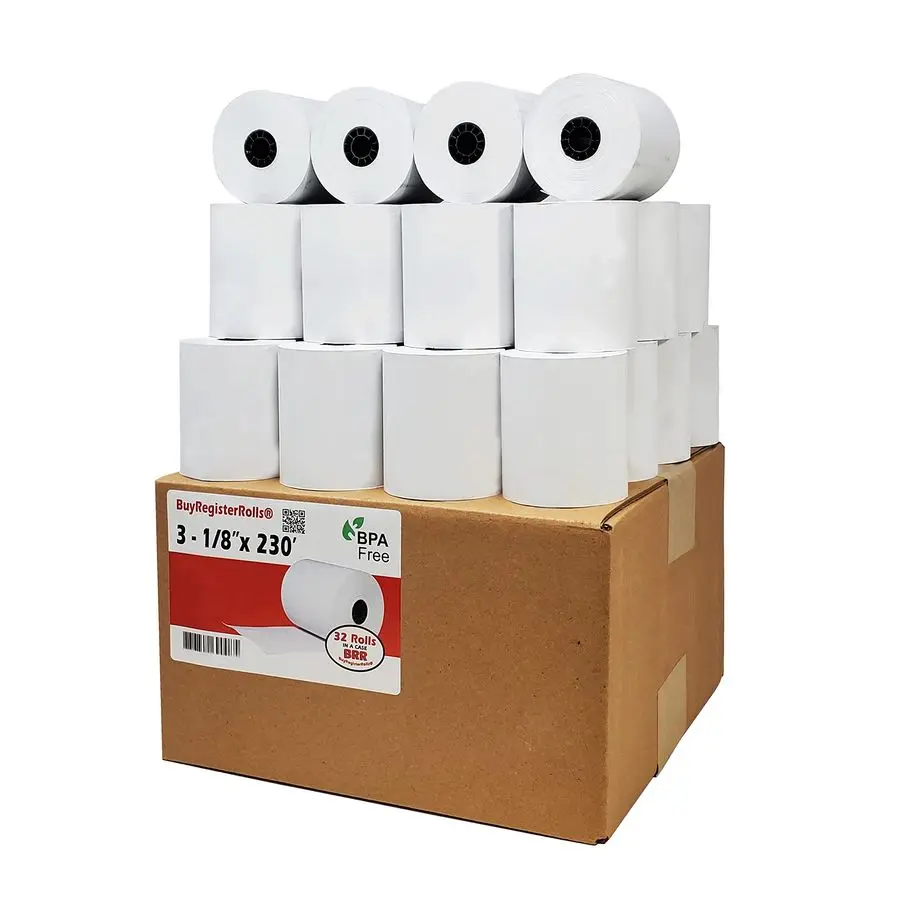 

Rolls 3 1 8 x 230 Thermal Paper Receipt Rolls fits all Clover POS Cash Register Printers, Star Micronics SCP700 TSP100 TSP300 TS