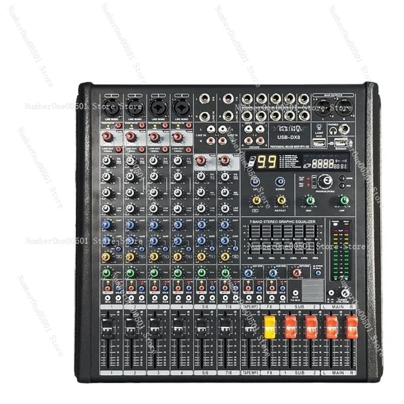 Professional 8-way 12-way Mixer with Grouping Digital Effects Recording Live Bluetooth Wedding Stage Performance Band
