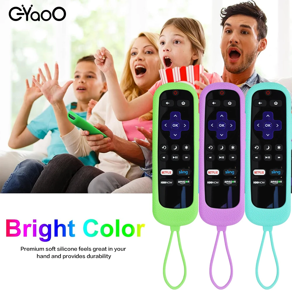 Roku Remote Control Case For TCL Roku TV Silicone Protective Controller Universal Replacement Sleeve Skin Glow in The Dark