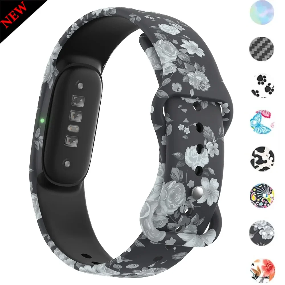1/2PC New Printed Silicone Watch Strap for Google Fitbit Air Unisex Skin‑Friendly Smooth Replacement Strap for Google Fitbit Air