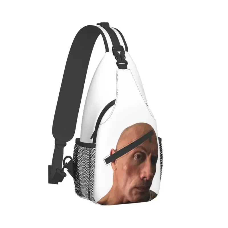 Eyebrow Meme Dwayne The Rock Johnson Sling Chest Crossbody Bag Men Cool Shoulder Backpack for Hiking