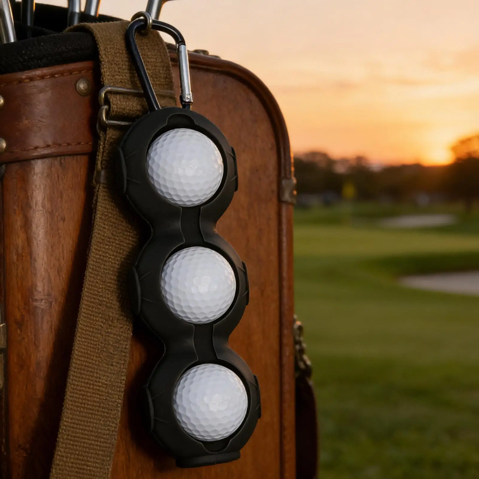 실리콘 골프공 홀더 3홀 휴대용 골프공 보호 슬리브 버클 포함 골프공 실리콘 액세서리