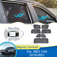 For WEY VV6 2019 2020 2021 UV Protection Curtain Magnetic Sun Shade Privacy Visor Window Black Grid Car Accessories Auto Parts