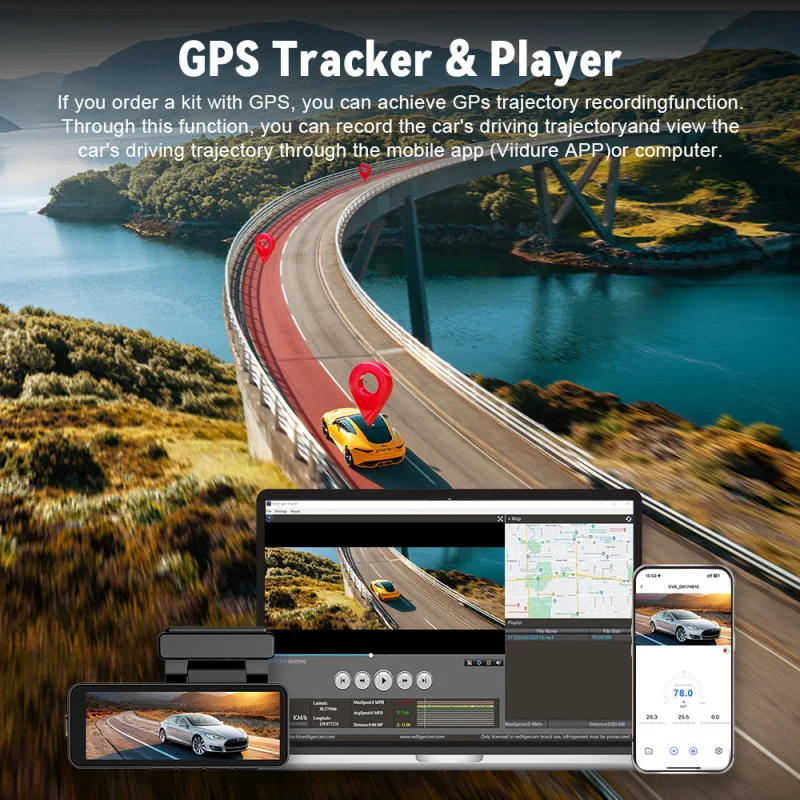 

Cross-border 4K driving recorder Wifi ultra-high definition front and rear dual camera night vision 24H parking monitoring GPS