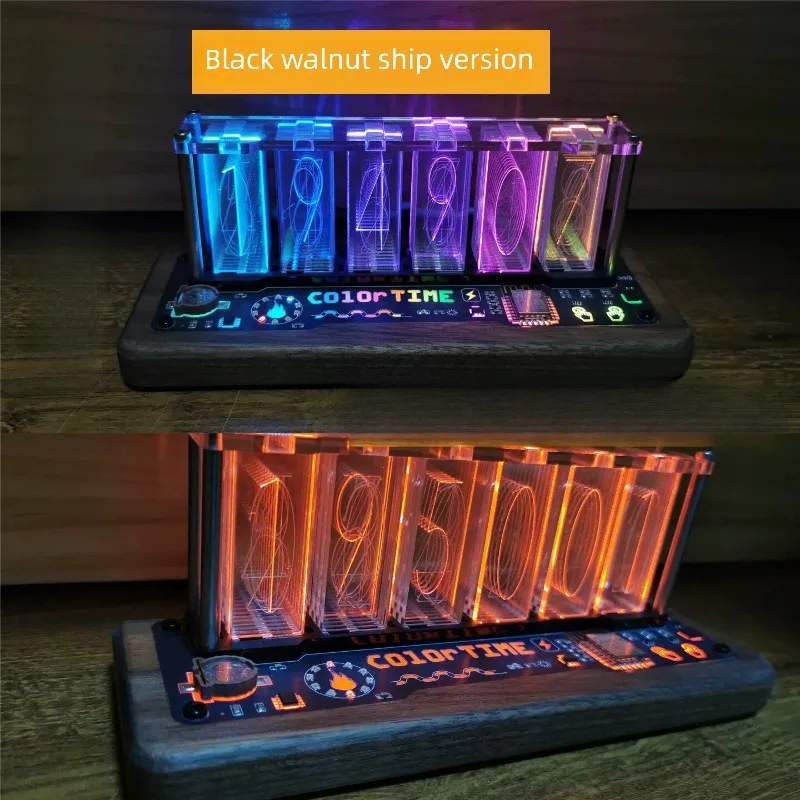 Cyberpunk Nixie Tube Table Clock Glow Tubes Desk Watch Aesthetic Luxury Gaming Room Tabletop Clocks Decorative Desktop Watches