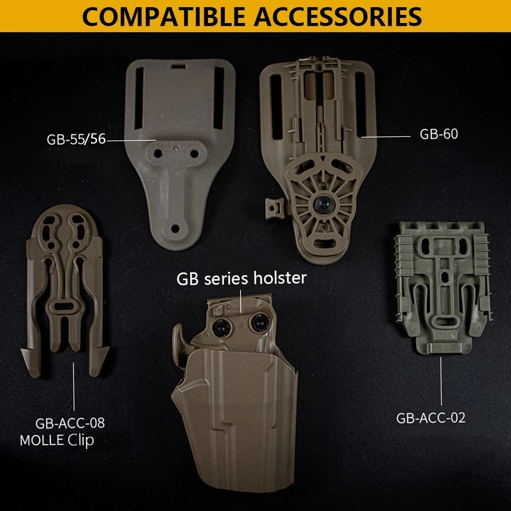 Tactical Gun Holster QLS Adapter Molle Quick Release Plate Holster Locking Fork System Kit Airsoft Belt Hunting Vest Accessories