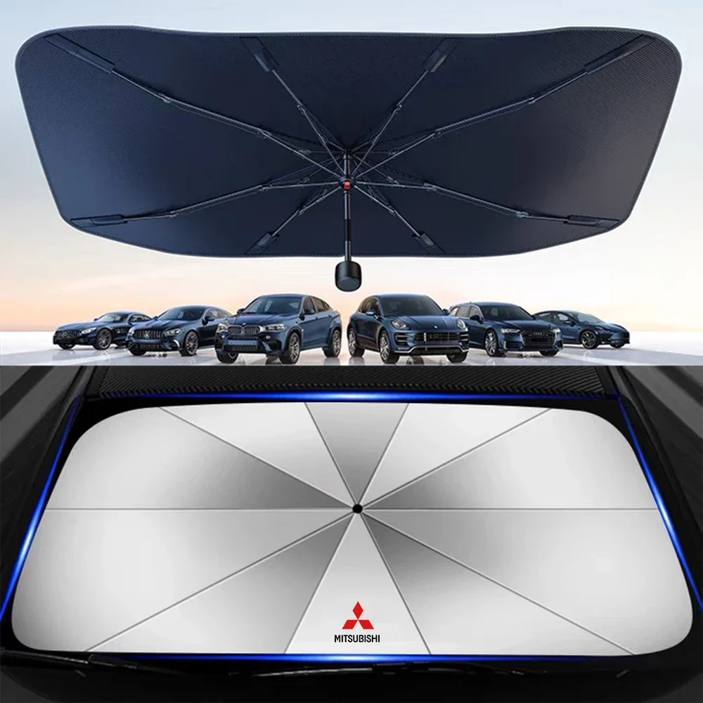 For Mitsubishis ASX Lancer Pajero Outlander L200 EX Car windshield Sunshade Umbrella Protector Parasol Foldable Auto Shading