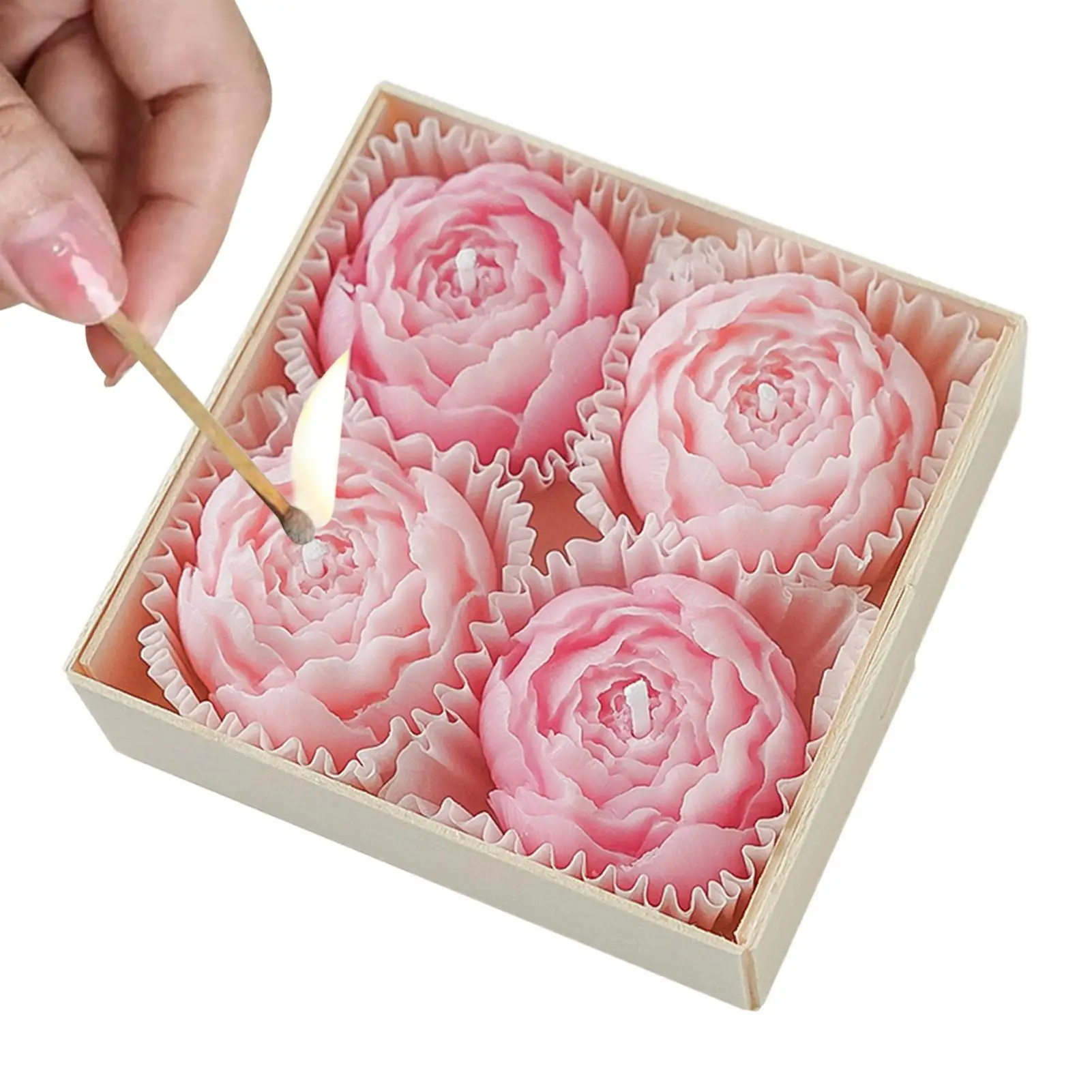 Soy Wax Candles Creative Flower Shape Aromatherapy Wedding Decor Gifts Box Valentine's Day Scented Souvenir Ornament Decor view 2