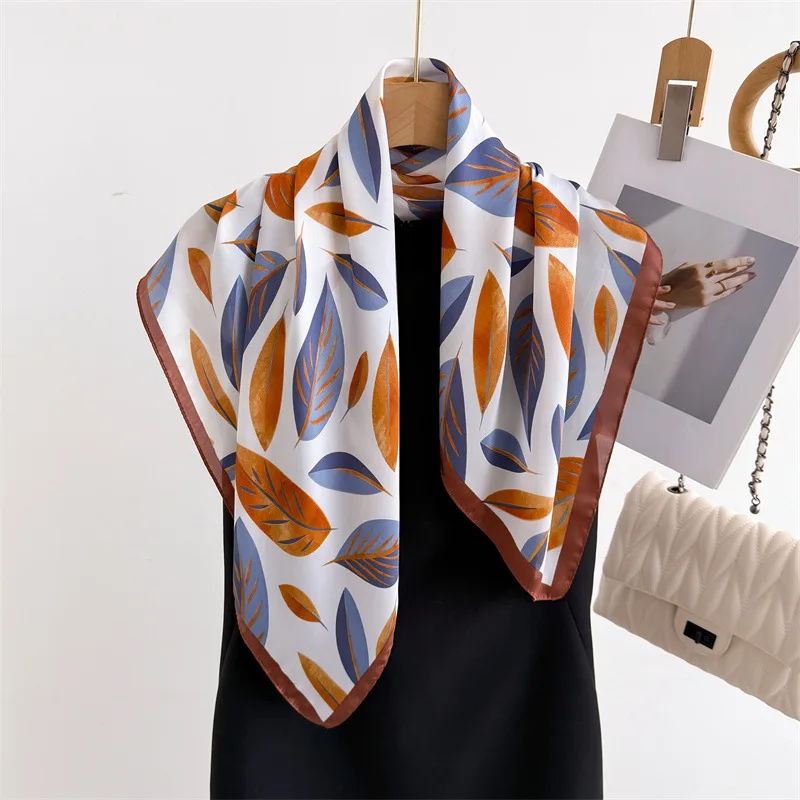 Luxury Brand Print 70cm Square Scarves Women's Silk Scarf Bandana Small Neckties Hairbands Bags Foulard Shawl