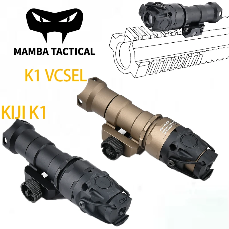 Tactical Metal KIJI K1 850nm Infrared Lighting Flashlight K1 VCSEL Night vision Hunting Lamp LED Fit 20mm Picatinny Rail