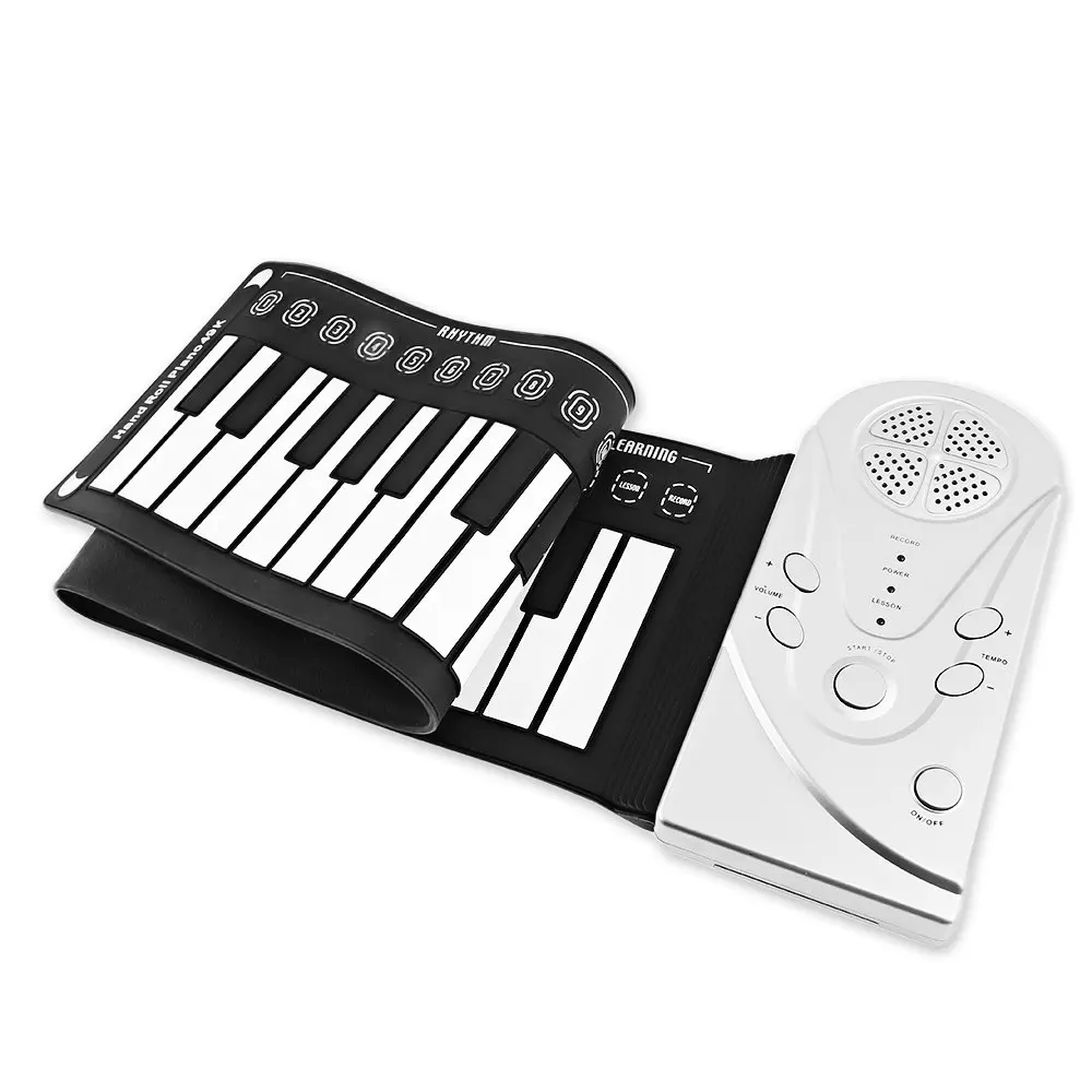 High Quality Foldable Keyboard Hand-rolling Piano 49 Keys Flexible Soft Electric Digital Roll Up Piano For Kids Music Education