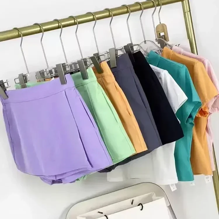 

Lemon Women Clubhouse Skort High Waist Built-in Shorts Lightweight Woven Skirt Feel Cool Yoga Shorts With Side Slit Pocket