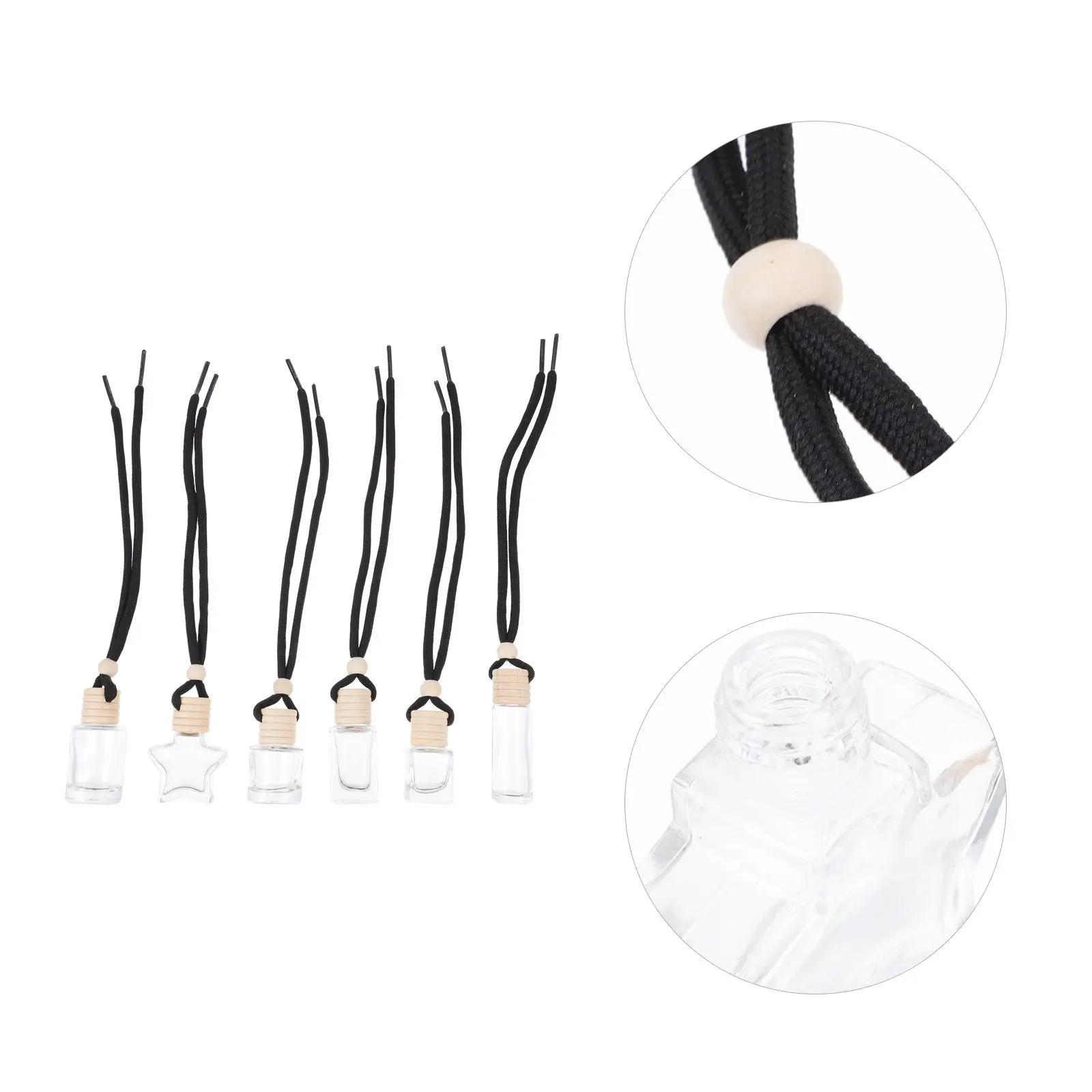 

6Pcs Car Aroma Diffuser Bottles Glass Essential Oil Perfume Bottle Set Car Air Freshener Decoration Fresh Fragrance Stress