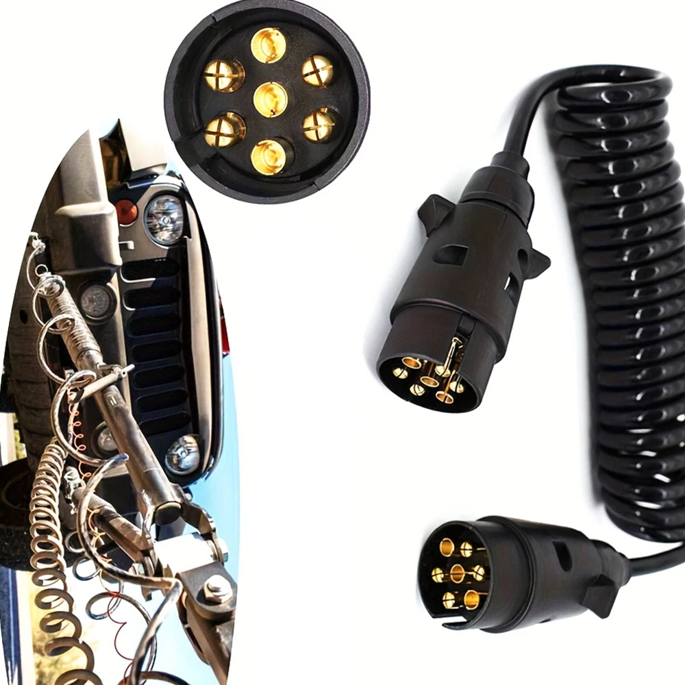 2M/3M 7Pin Trailer Truck Light Board Extension Cable Lead Male To Female Wire Plug Socket Wire Part Coupling Circuit Plug Socket