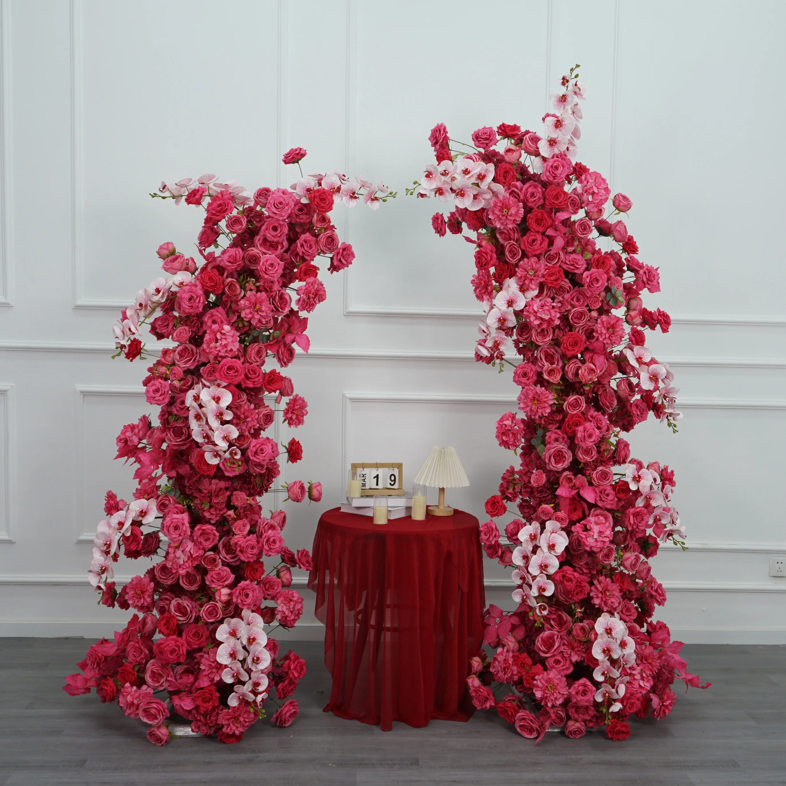 Wholesale Artificial Flower Arch For Wedding Decoration Horn Flower Arch Backdrop Arrangement