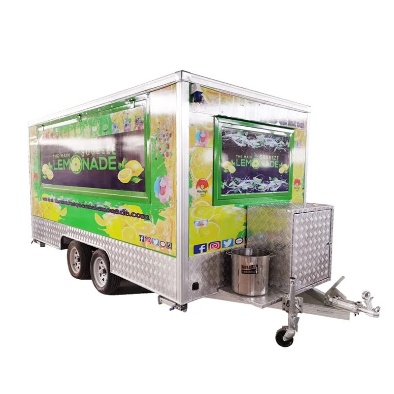 ฤดูร้อนกลางแจ้งรถพ่วงอาหารมือถือสําหรับ Juice Street Mobile ไอศกรีมอาหารรถเข็นโรงงานจีนรถบรรทุกอาหารมือถือสําหรับขาย