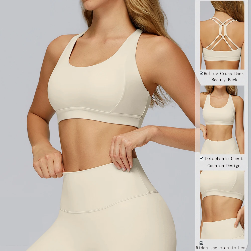 المرأة عبر الظهر اللياقة البدنية الرياضة الصدرية النايلون الأعلى المرأة الرياضة الصدرية مثير تنفس اليوغا حمالات الصدر النساء الصالة الرياضية الملابس الداخلية تجريب المحاصيل الأعلى #2
