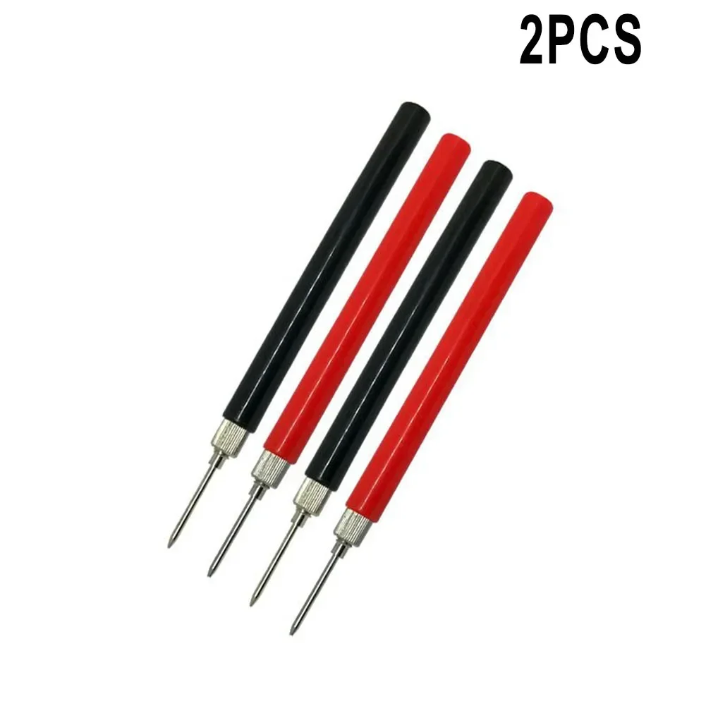 2pcs Multimeter Spring Test Probe Tip Insulated Test Hook Wire Connector Test Probe Test Leads Test Needle 128mm