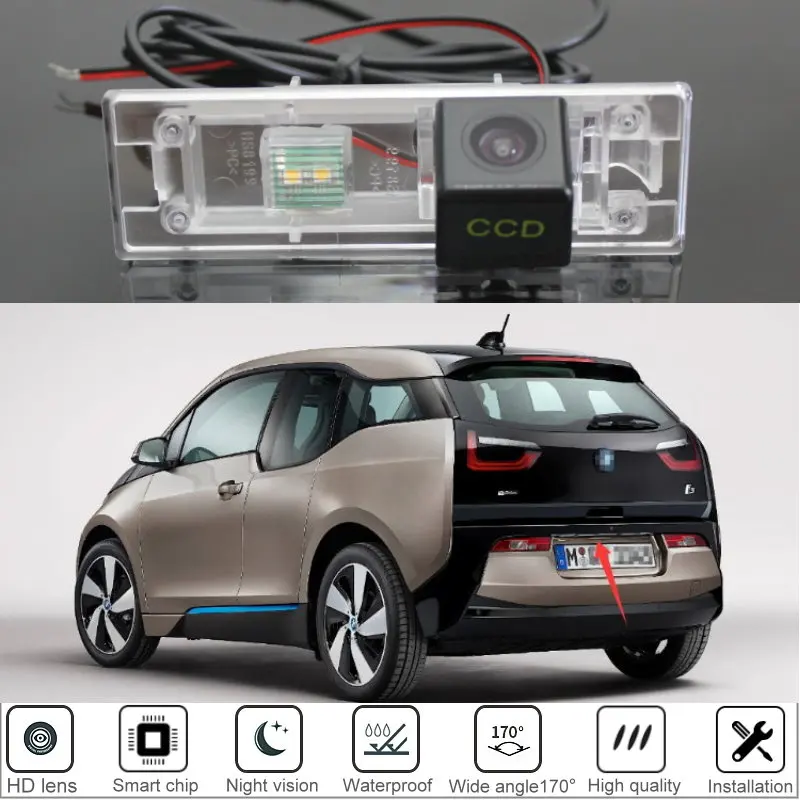 Yeshibation Rear View Camera For BMW i3 Mega City 2012~2015 2016 2017 2018 2019 2020 HD CCD Night Vision Back Up Parking Camera