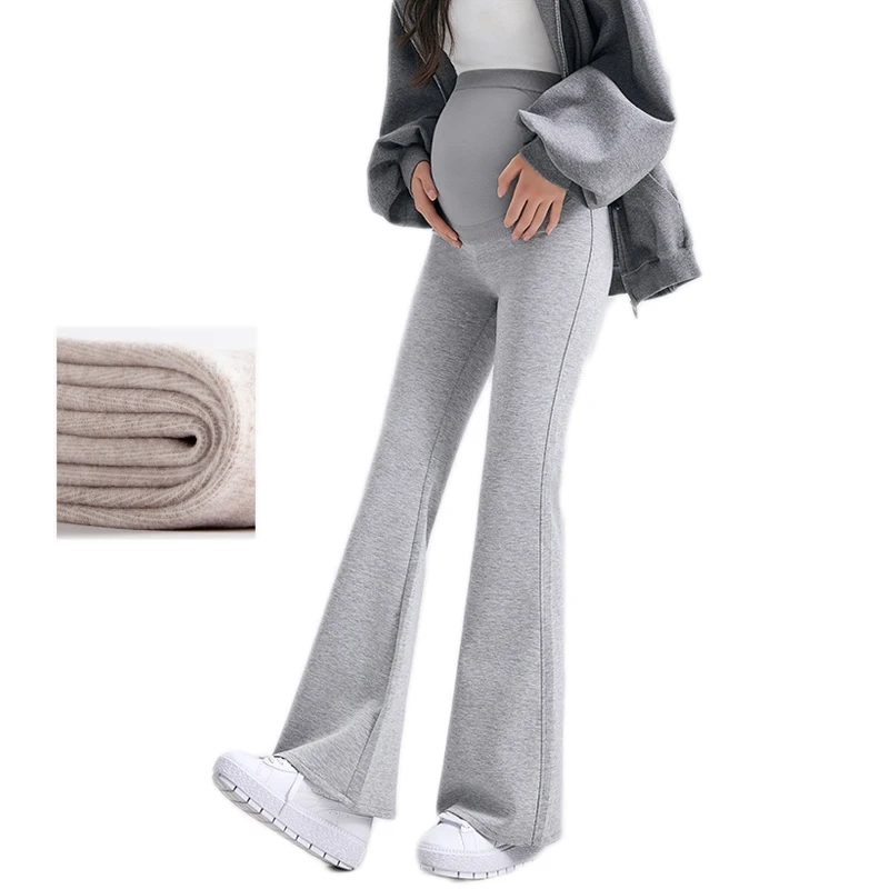 マタニティワークパンツ-妊娠マタニティパンツ-妊婦用服-マタニティパンツ-ワイドレッグパンツ-プラスサイズ