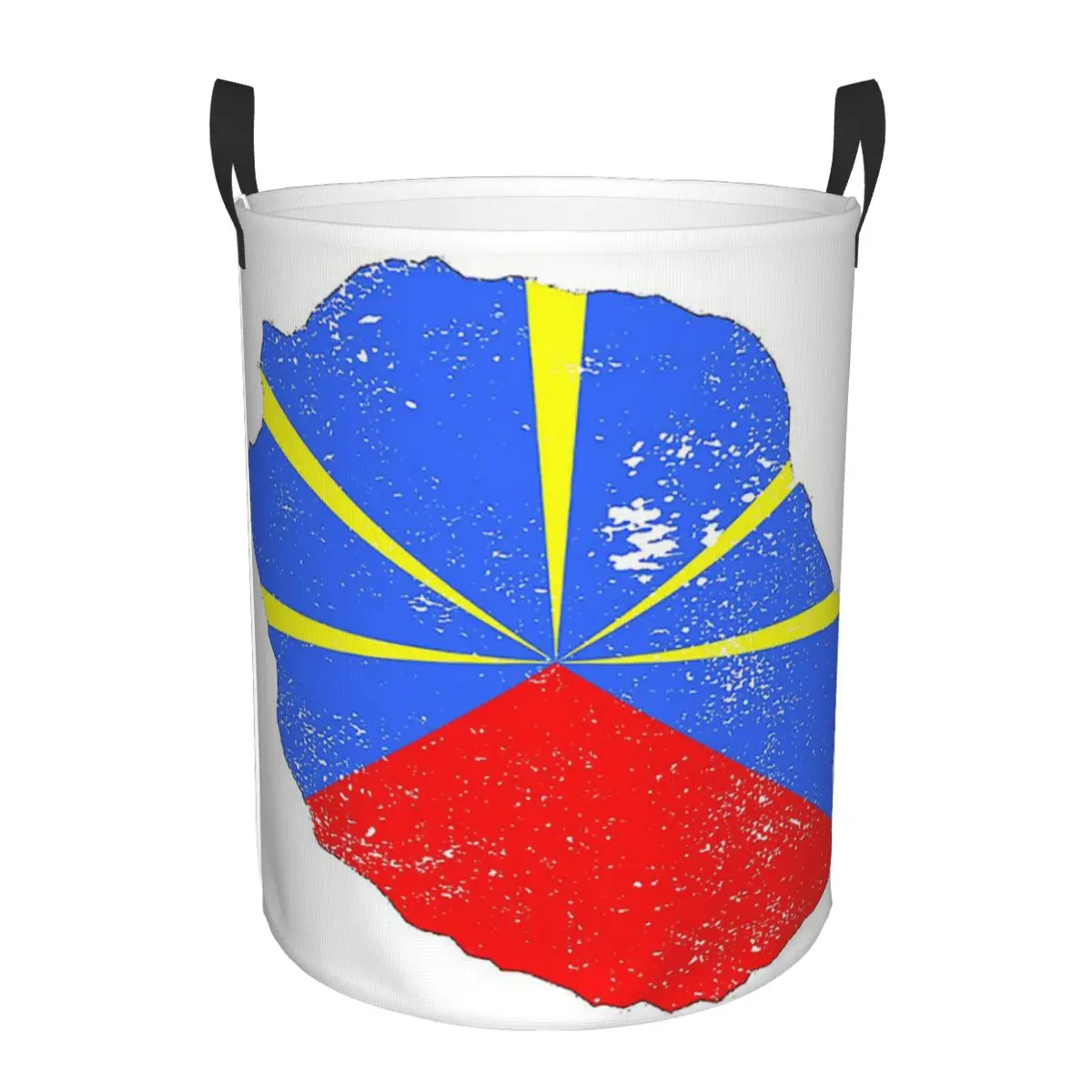 974 Reunion Island Flag Foldable Laundry Baskets Dirty Clothes Toys Sundries Storage Basket Large Waterproof Bucket For Home Kid