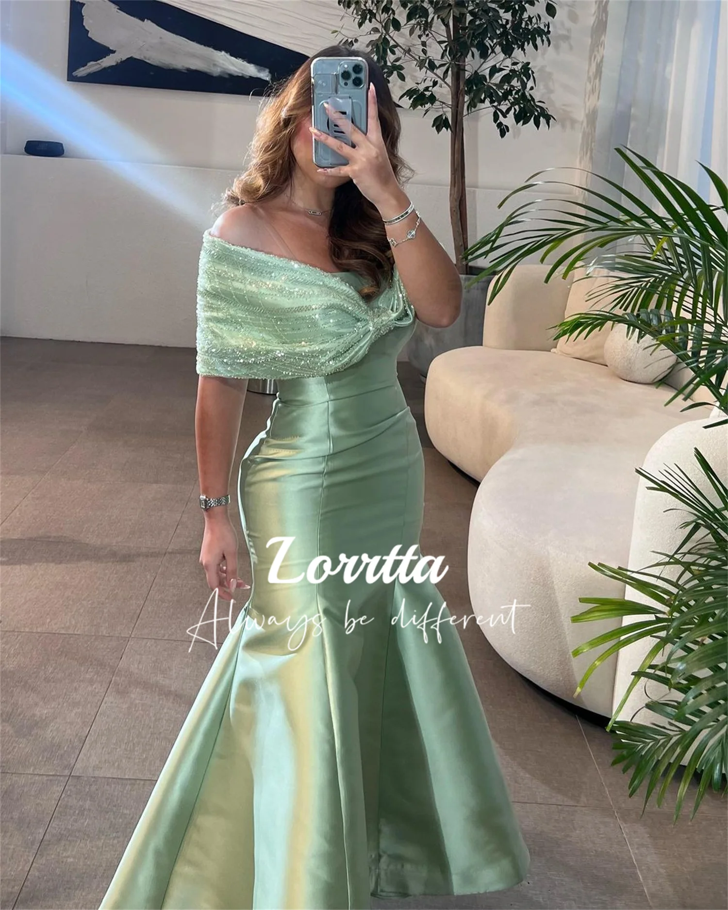 Lorrtta Formal Evening Gown Saudi Arabia Women\'s Mermaid Ball Gown Sparkling Customized فساتين مناسبة رسمية الحفلات السهرة