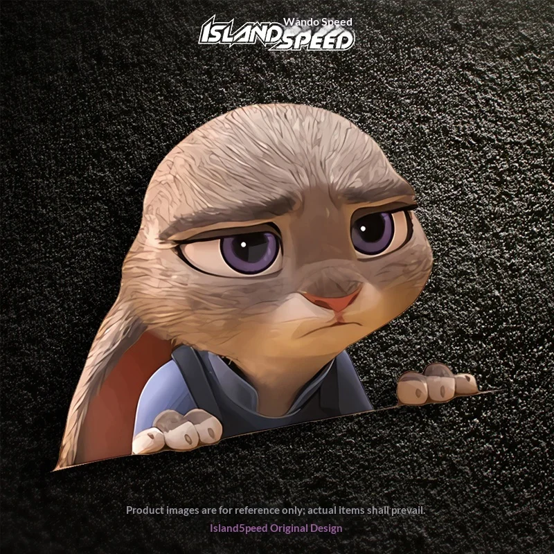 

Zootopia Judy Nick Cartoon Rabbit Officer Car Window Decoration Stickers Cute Probe Car Decals for Vehicle Decoration