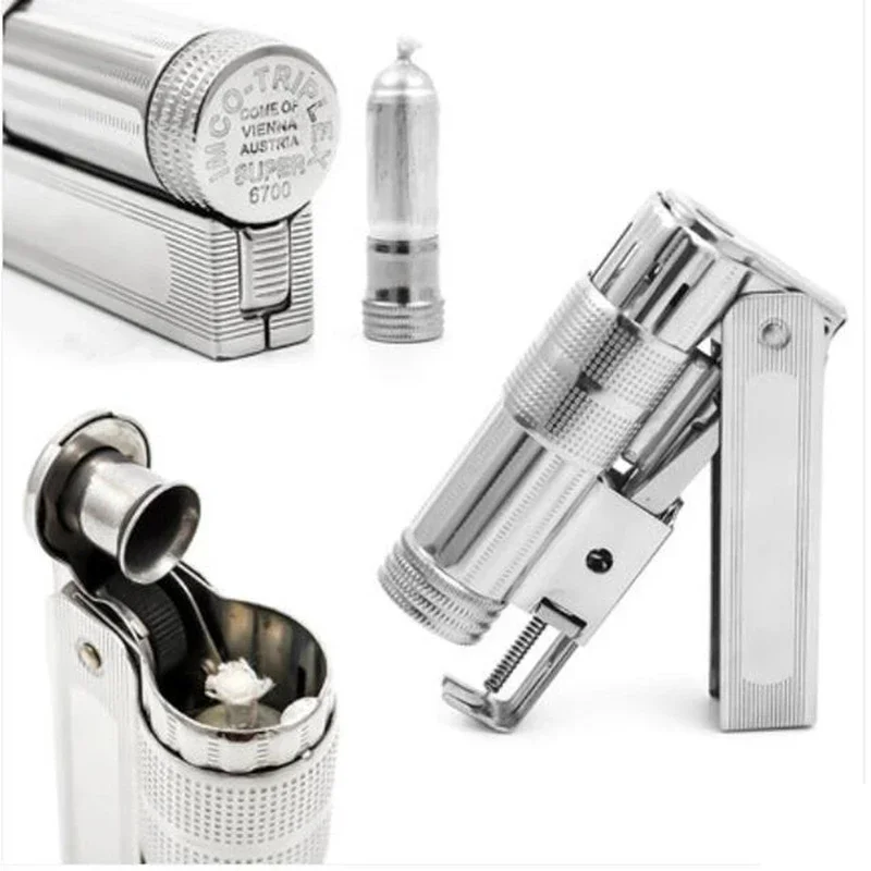 Original IMCO Lighter Old Gasoline Flint Lighter Windproof Stainless Steel Cigarette Petrol Oil Lighter Inflated Gadgets Man