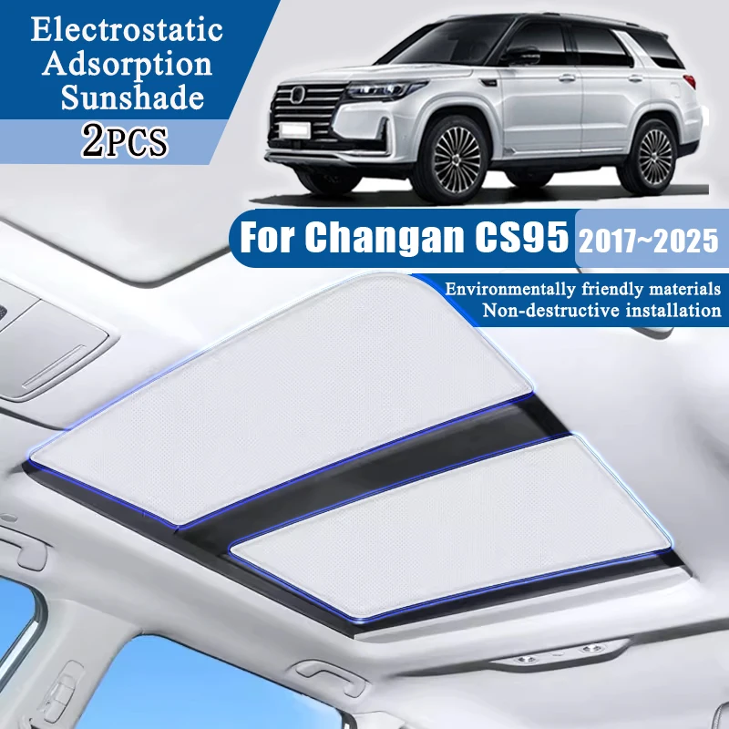 

Sunroof Sticker For Changan CS95 2017~2025 2023 Electrostatic Adsorption Sunshade Skylight Shading Cover Anti-UV Car Accessories
