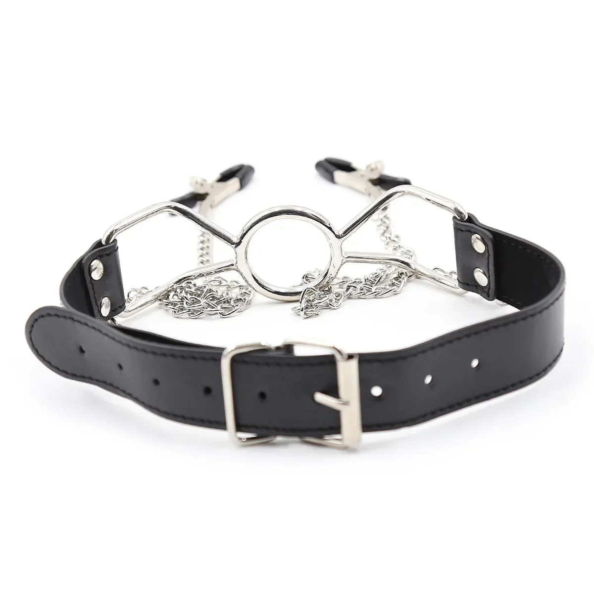PU Leather Bondage Restraints O Ring Gag Breast Clips Harness For Women Erotic Sex Toys Adult Games Slave BDSM Fetish