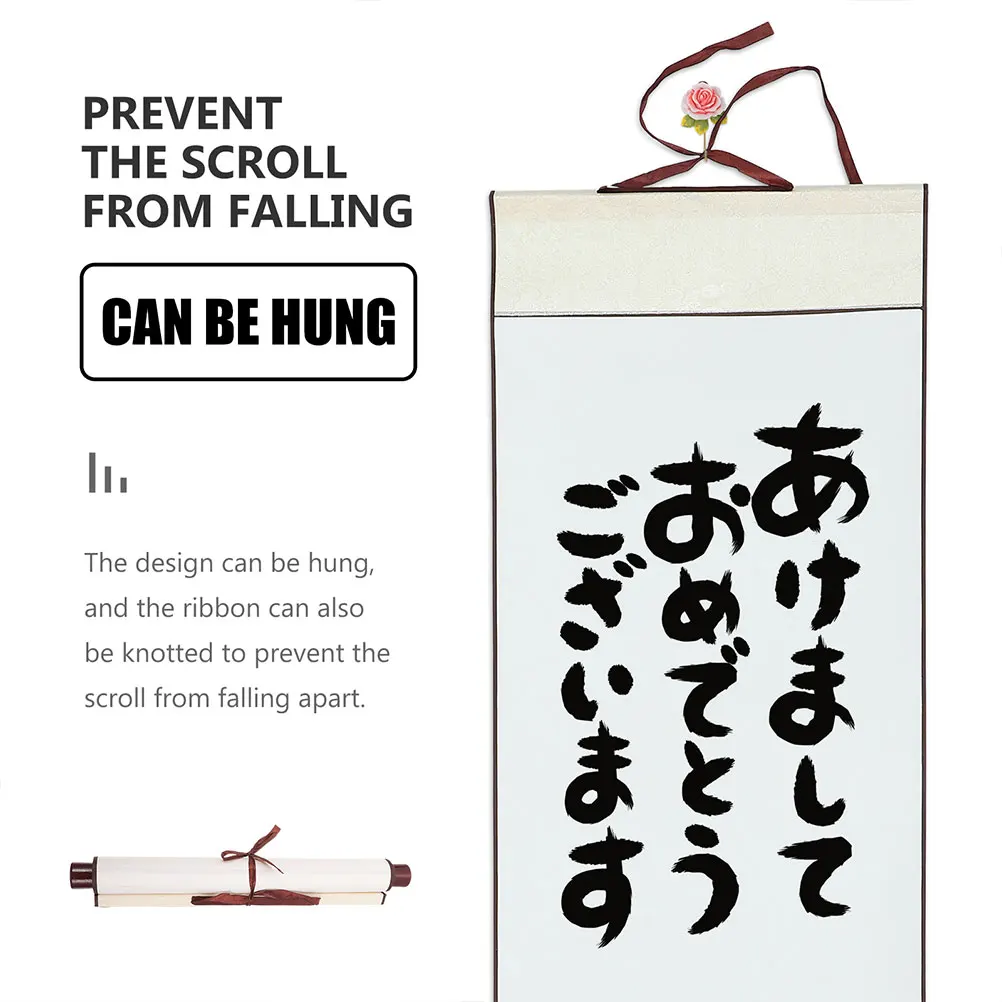 

2pcs Calligraphy Scroll Paper Blank Reel for Painting Chinese Hanging Wall Rice Paper Durable Watercolor Artwork
