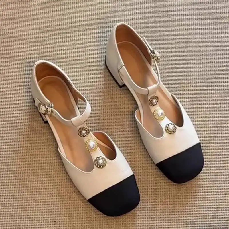 Women Square Toe Heeled Sandals Summer Shoes Fashion  New Designer Woman Trend Buckle Party Shoes Pumps Zapatillas De Mujer