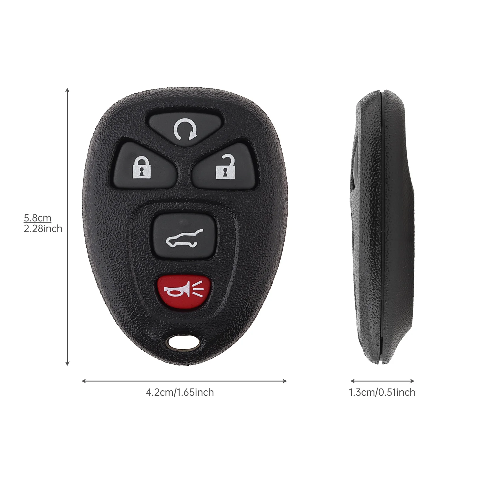 5 Buttons Keyless Entry Remote Control Key Fob Shell Case Fit for Chevy-/Suburban-/Tahoe-/ Acadia-/ Yukon-/ Escalade-/ Traverse