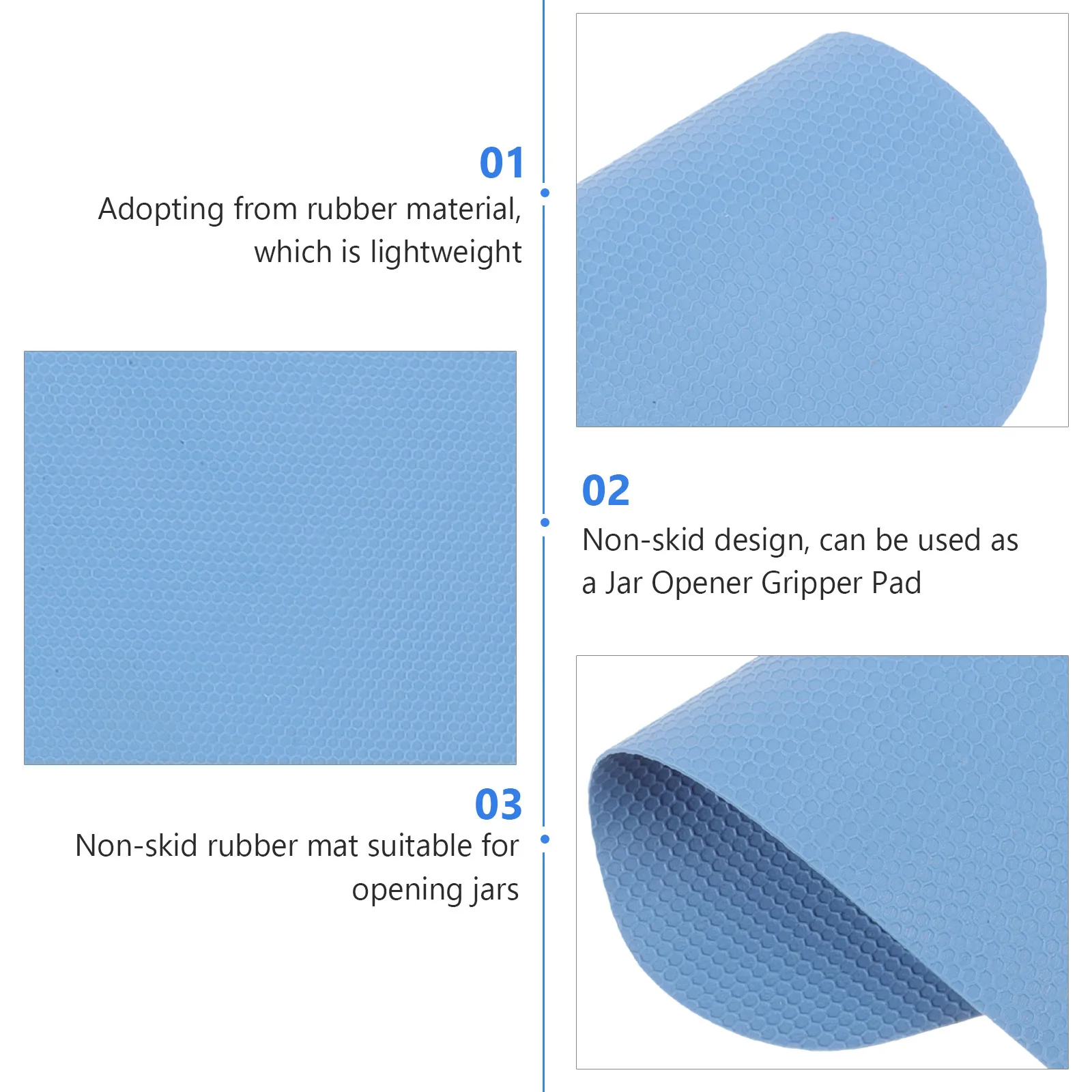 

4 Pcs Rubber Jar Opener Gripper Pads Bottle Opening Mats Kitchen Tool Nonslip Blue Green Gray Purple