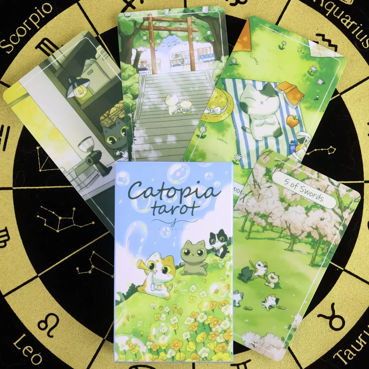 

Catopia Tarot Deck 78 Pcs Cute Tarot Cards Based on Rider Waite System