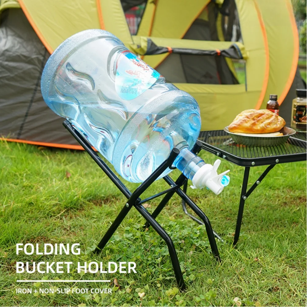 Compact Foldable Water Bottle Stand Made of Iron and PVC Non Slip Base for Home Office Camping 29x21x39cm Dimensions