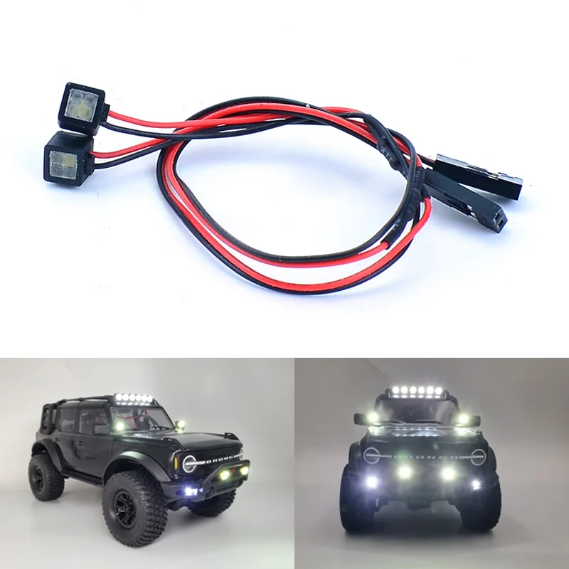 TRX4M 클라이밍 카 LED 범용 스퀘어 스포트라이트 램프, 1/18 RC 크롤러 자동차, Traxxas TRX4-M 디펜더 D90 D110 브롱코, 1 쌍