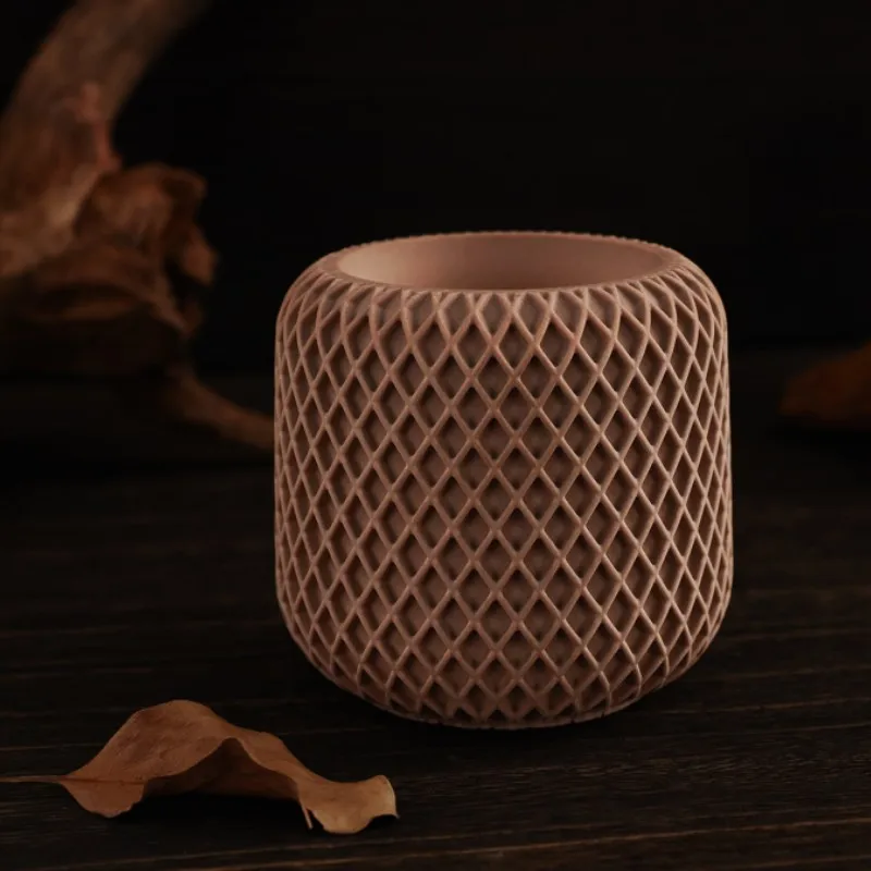 Concrete Mesh Irregular Candle Cup Silicone Mold DIY Mesh Gypsum Cement Tank Silicone Mold