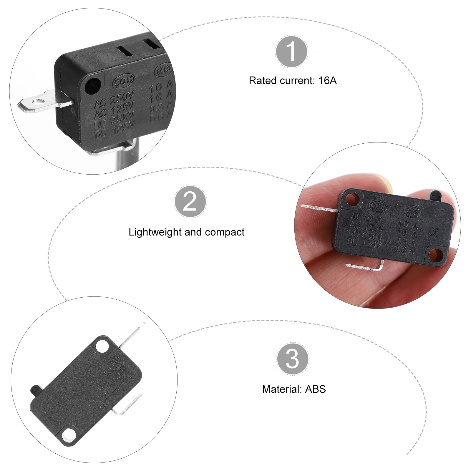 

10 Pcs Micro Normally Closed ABS Replacement for Microwave Oven Washing Machine Rice Cooker Limit Switch Position Switch