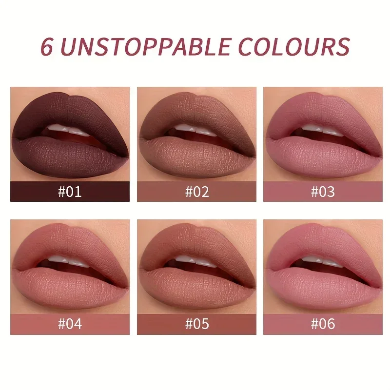 USHAS 12-Farben-Lipliner + Lippenstift-Set, einfach zu färbender, mattierter Lippenstift, langlebiger nackter roter Lippenstift, langanhaltendes Kosmetik-Make-up