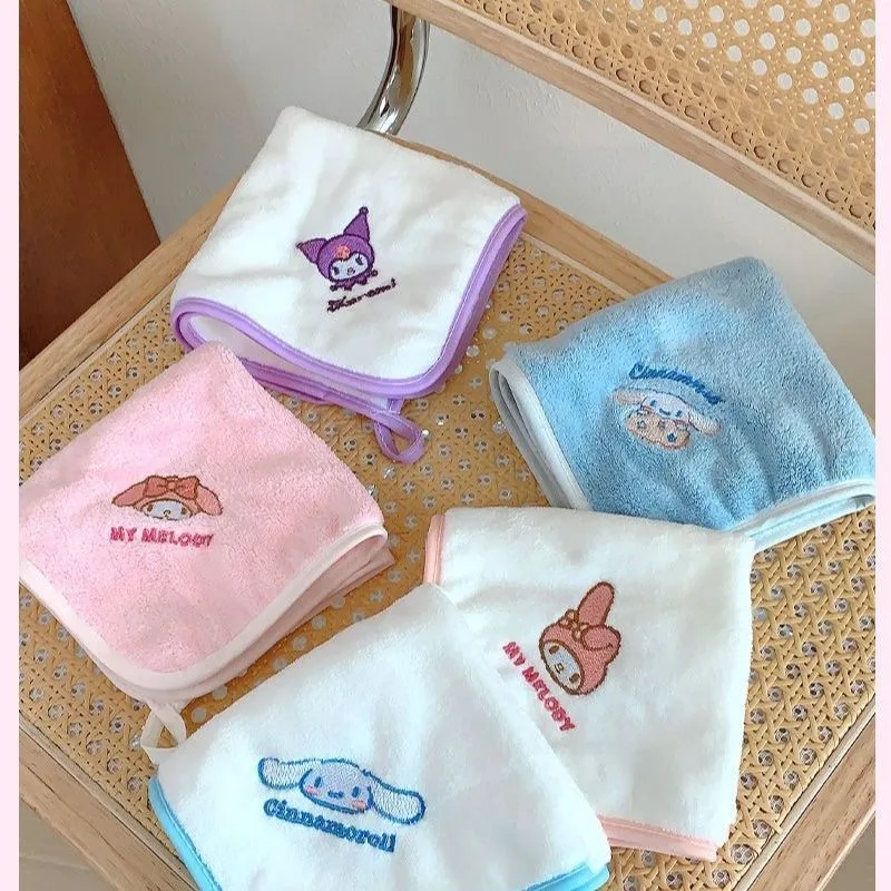 

Sanrio Towel Coral Velvet Anime Character Cartoon Strong Absorbent Kuromi Hand Wipe Children's Face Wash Small Square Towel