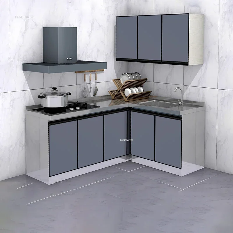 Muebles de Cocina Impermeables: Gabinetes de Acero Inoxidable para Fregadero y Estufa, Muebles para el Hogar, Gabinetes de Cocina para Casas de Alquiler