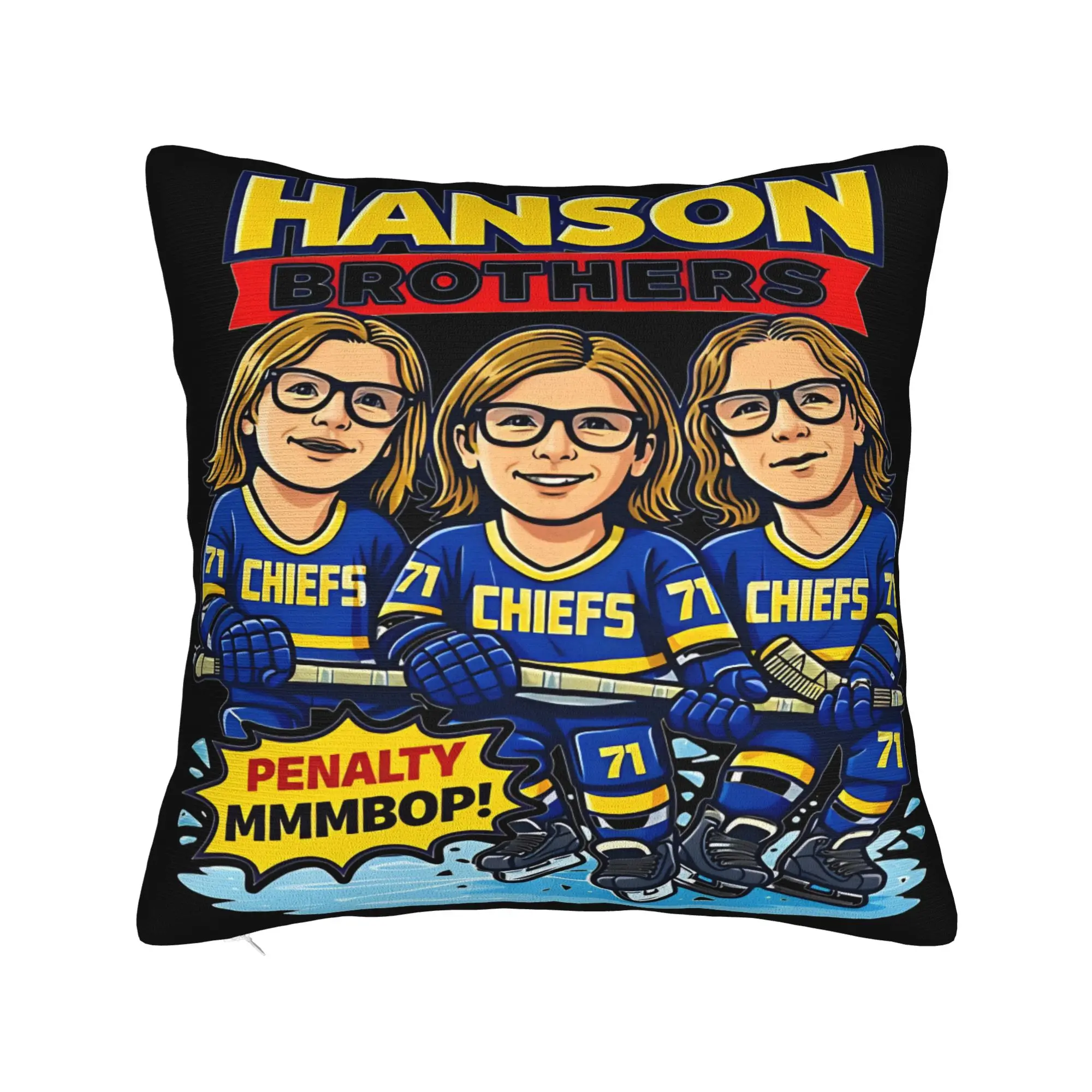 Pillow Cover Hockey Hanson Brothers  Kawaii Pillow Case For Sofa Home Decor Pillowcases
