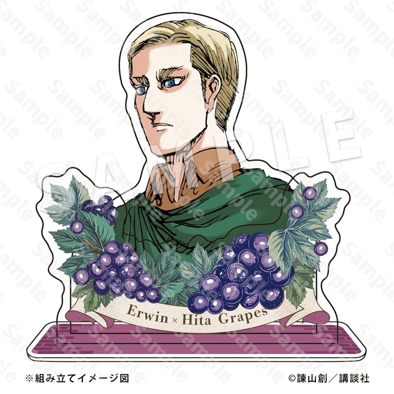 Ataque em titã acrílico suporte cartão ornamentos de mesa modelo boneca brinquedos hida fruta acrílico metade do corpo suporte cartão presente aniversário dos homens