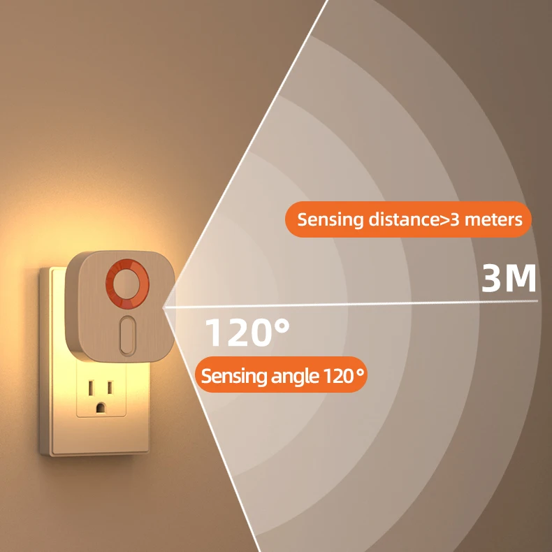 Bedroom corridor bathroom LED dimmable intelligent human motion sensor wireless motion sensing night light