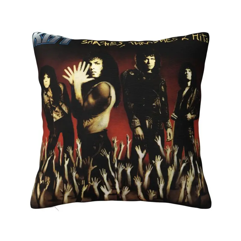 Custom Kiss Rock Roll Pillow Case 40x40cm Gorgeous Metal Heavy Band Nordic Cushion Cover Velvet Pillowcase