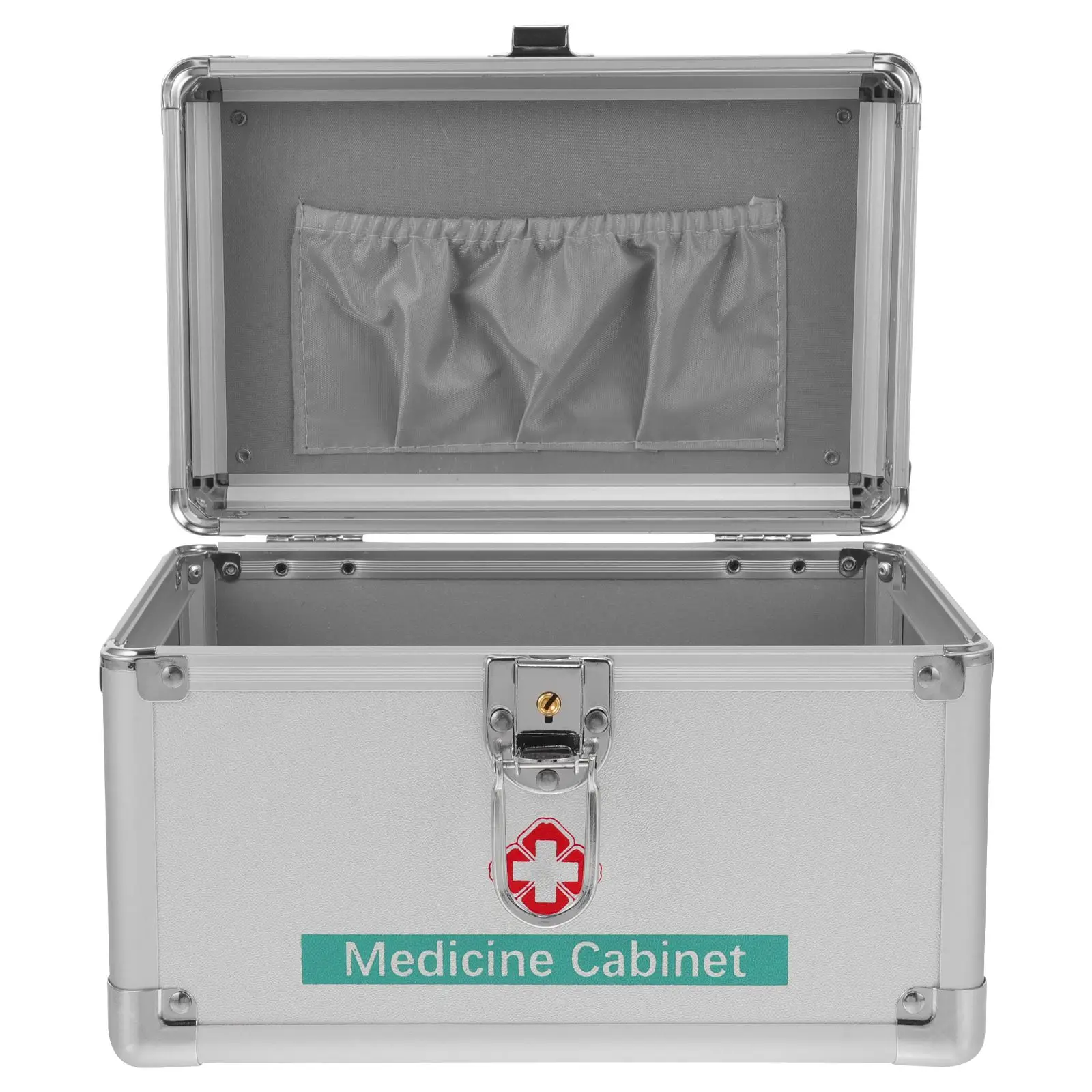 صندوق دواء محمول من سبائك الألومنيوم للإسعافات الأولية حقيبة للتخزين حاويات السفر دواء ganizer صندوق قابل للقفل فارغ