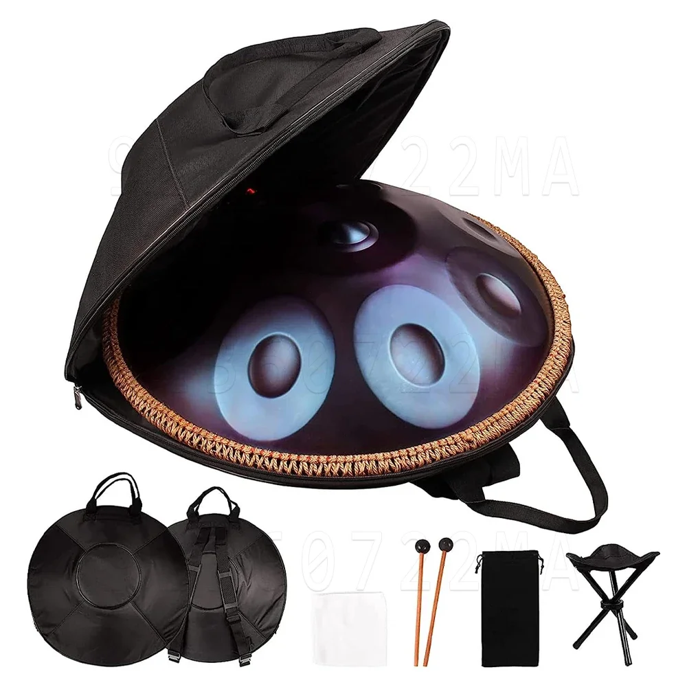 

432Hz/440Hz Purple Handpan Drum 9/10 Note D Minor Steel Tongue Drum 22 Inch Meditation Hand Drum Instrument Music Drum Beginner