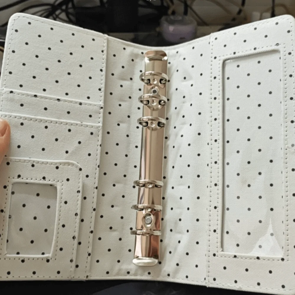 Polka Dot Hand Account Cover Shell Simple Twill Texture A6 Binder Planner Shell 6-Hole Cloth Binder Multi Pocket Cover Shell