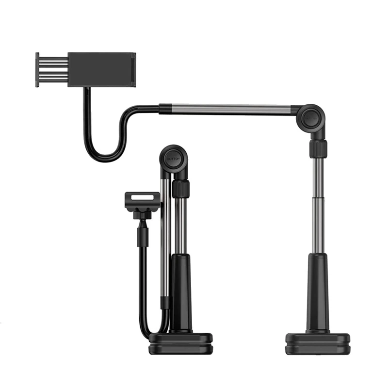 Phone Tablet Holder ,Gooseneck Stand Desk Mount,Long Arm Overhead Clip Clamp,Flexible Lazy Bracket For Smartphone